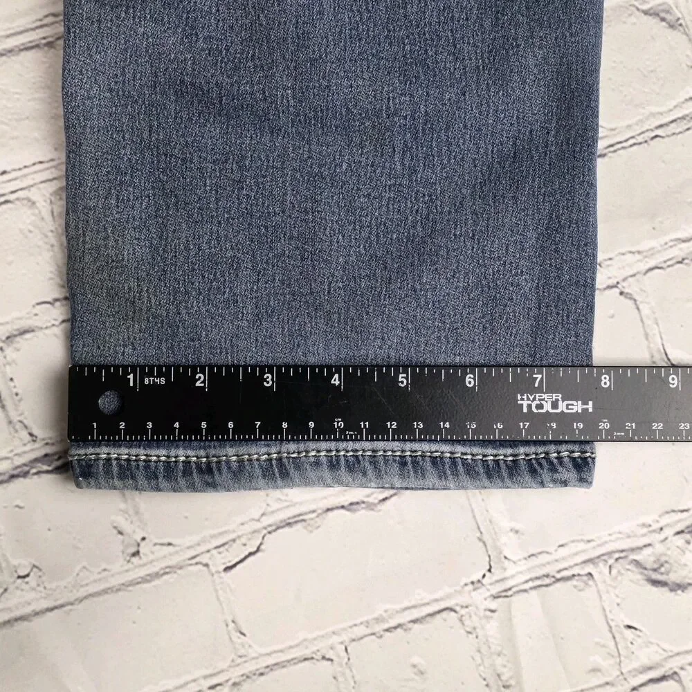 BKE Men's 40x32 Straight Leg Blue Denim Distressed Stretch Jeans